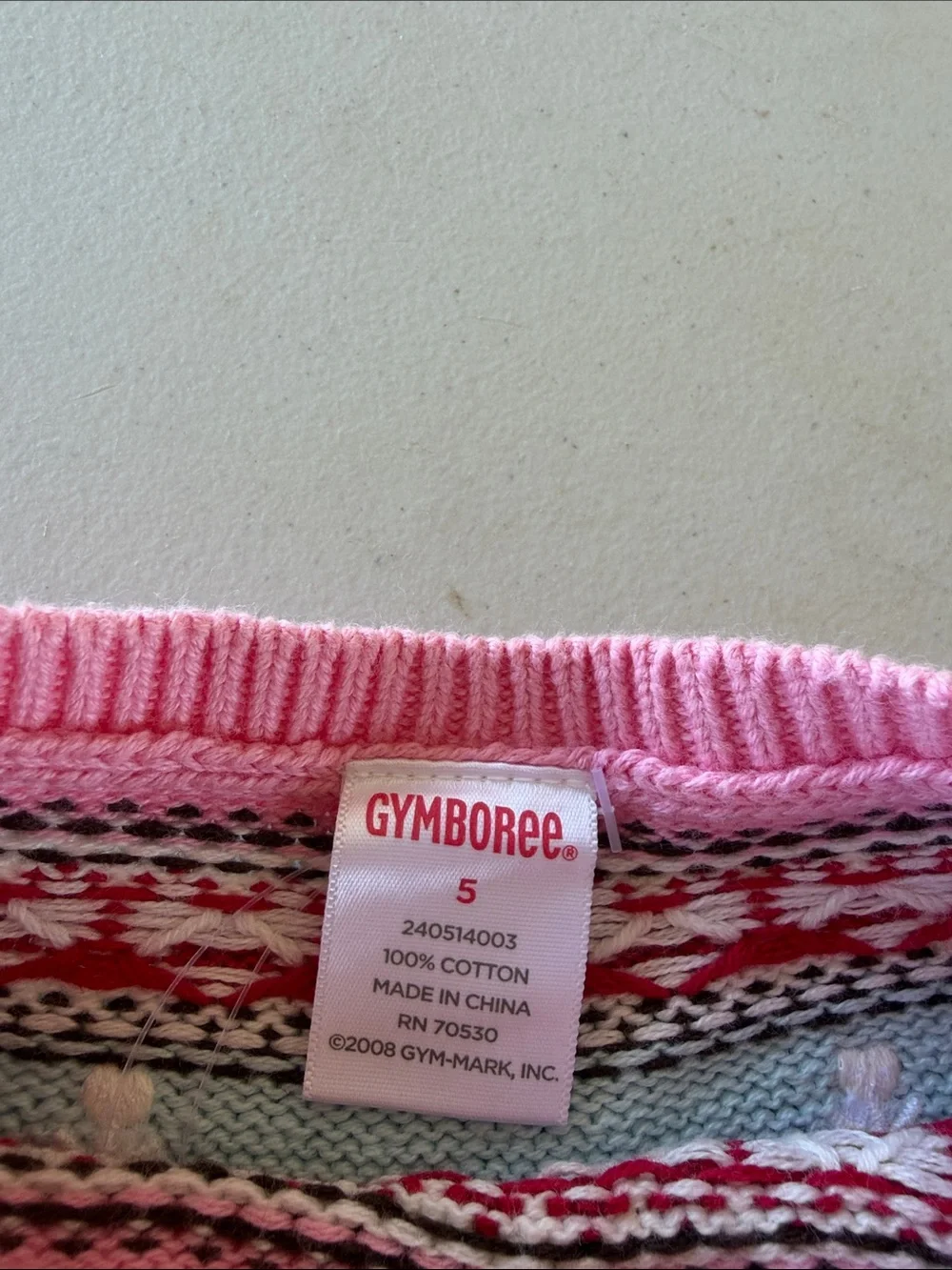 Gymboree pink knit